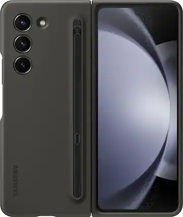 Angle. Samsung - Galaxy Z Fold5 Slim S Pen Case - Graphite.