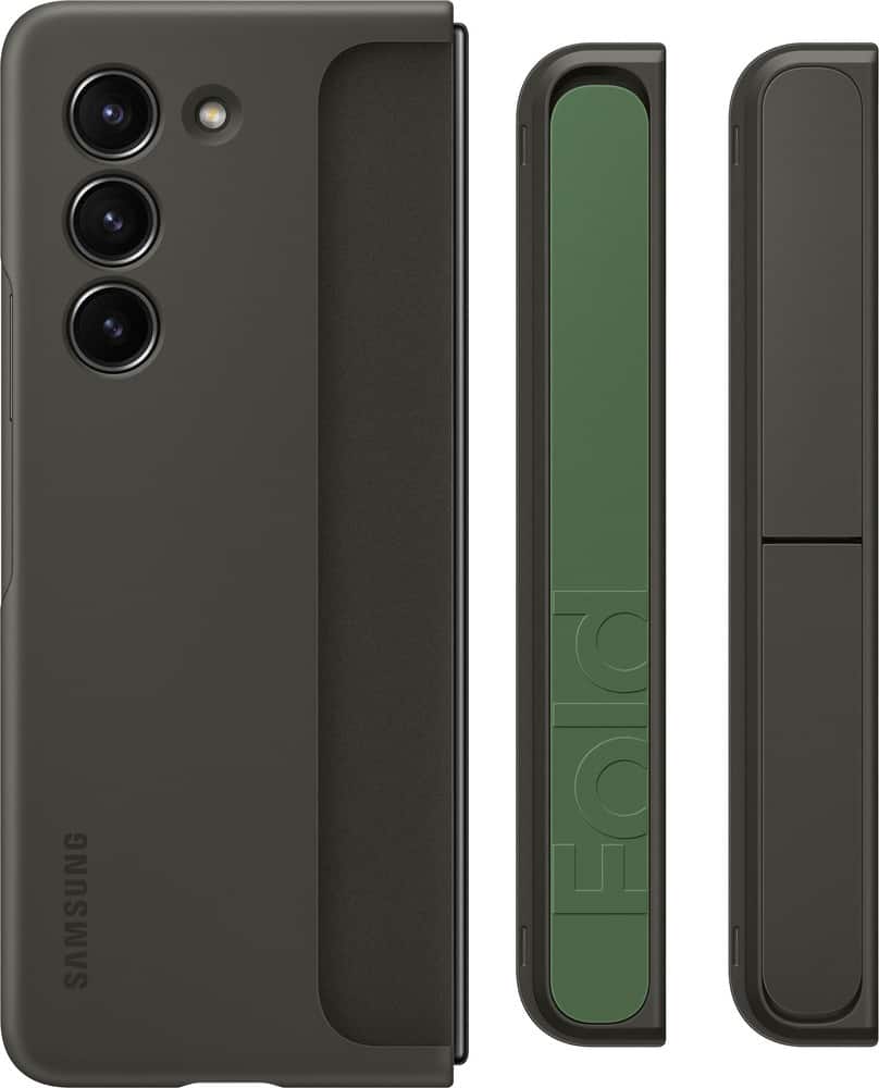 Front. Samsung - Galaxy Z Fold5 Standing Case with Strap - Graphite.