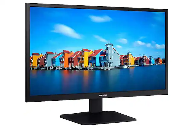 Front. Samsung - S33A 22” LED FHD Monitor (HDMI, D-sub) - Black.