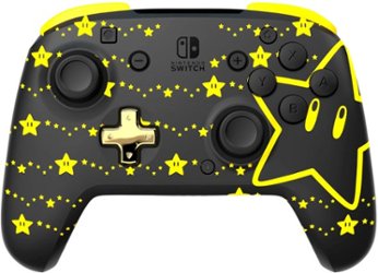 PDP - REMATCH GLOW Wireless Controller Super Star Glow-in-the-Dark  For Nintendo Switch, Nintendo Switch - OLED Model - Super Star - Front_Zoom
