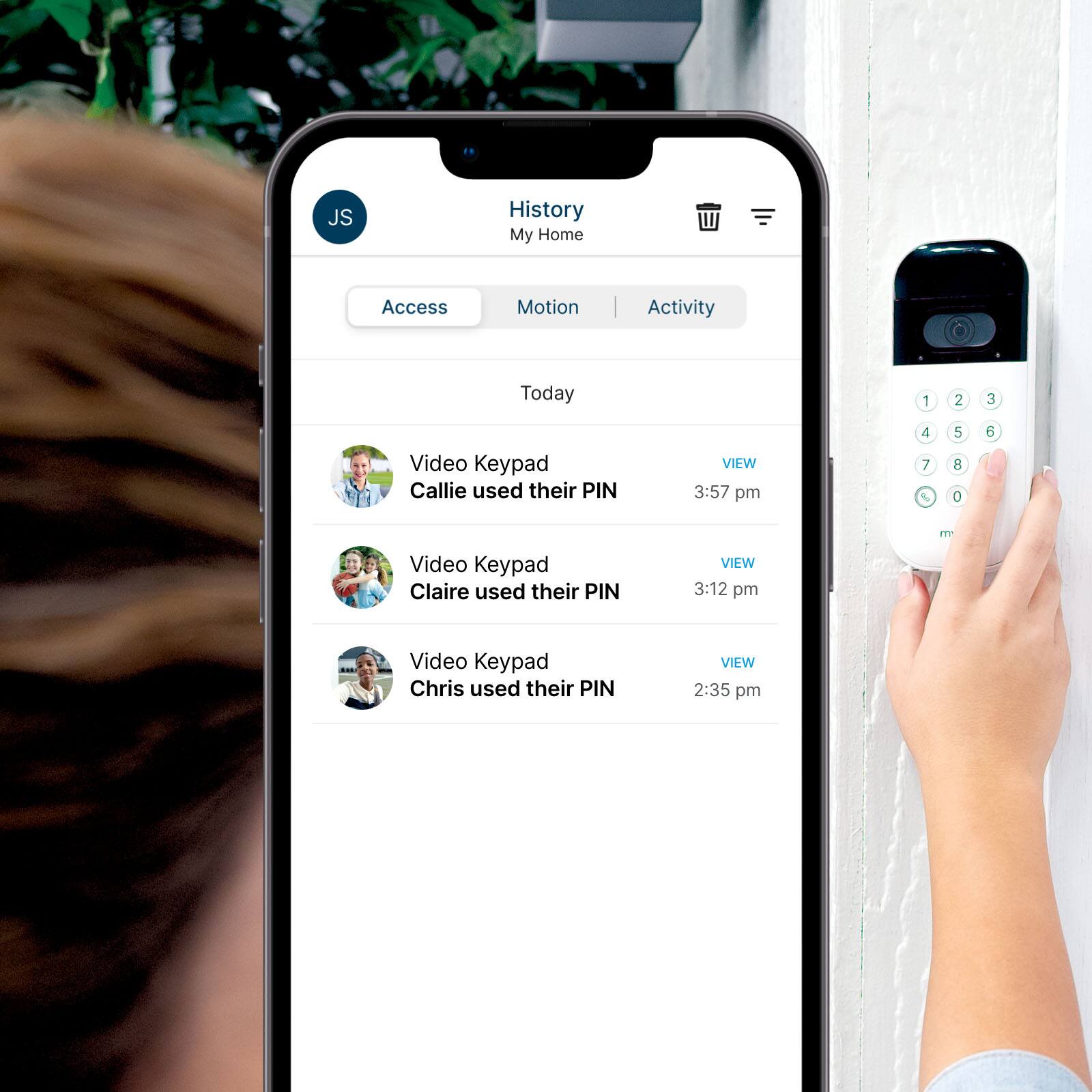 Alt View 20. Chamberlain - MyQ Smart Garage Video Keypad – Battery Operated - White.