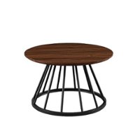 Walker Edison - Modern Cage-Base Coffee Table - Dark Walnut - Front_Zoom