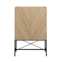 Walker Edison - Modern 2-Door Framed-Top Accent Cabinet - Coastal Oak - Front_Zoom