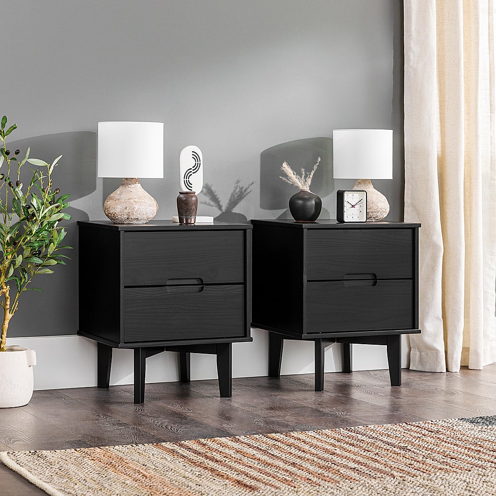 Black nightstand clearance set of 2