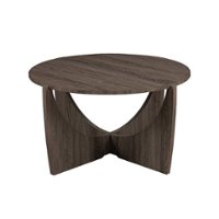 Walker Edison - Contemporary Arch-Base Round Coffee Table - Cerused Ash - Front_Zoom