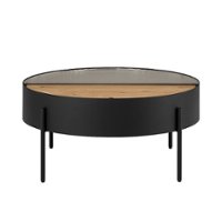 Walker Edison - Modern Sliding-Top Coffee Table - Black - Front_Zoom