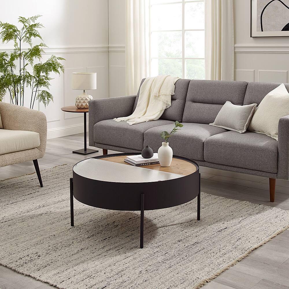 Best Buy: Walker Edison Modern Sliding-Top Coffee Table Black BBEML1KEO