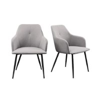 Walker Edison - Modern Dining Chair - Fog Grey - Front_Zoom