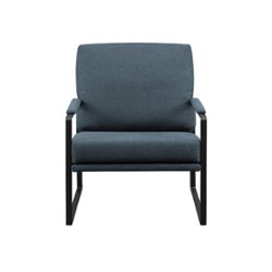 Walker Edison - Modern Metal-Arm Accent Chair - Indigo Blue - Front_Zoom