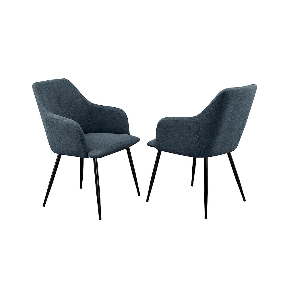 Left View: Walker Edison - Modern Dining Chair - Indigo Blue