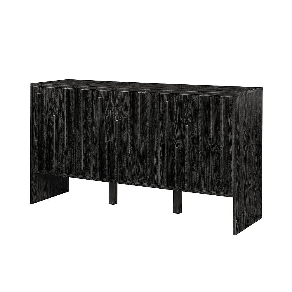 Angle. Walker Edison - Contemporary Art Deco Vertical Detail Sideboard - Black.