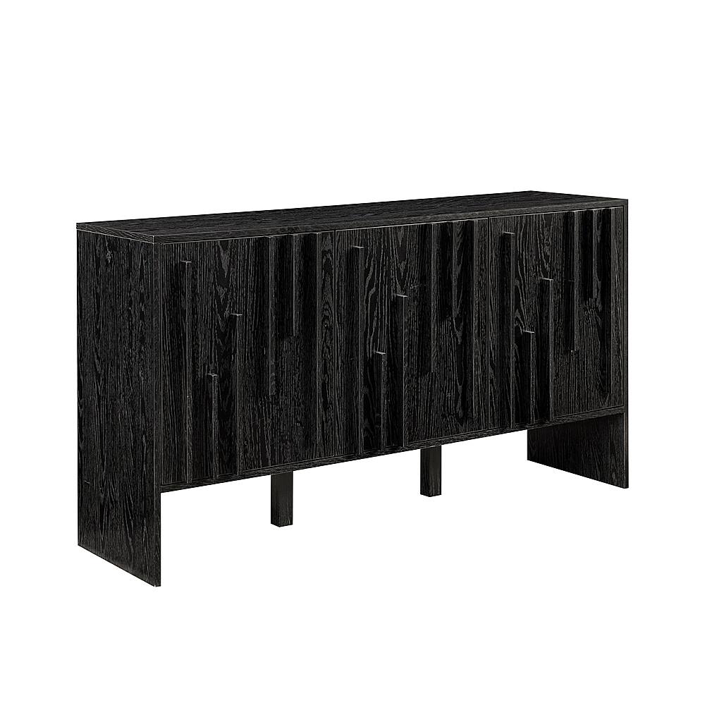 Left. Walker Edison - Contemporary Art Deco Vertical Detail Sideboard - Black.