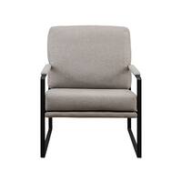 Walker Edison - Modern Metal-Arm Accent Chair - Mushroom - Front_Zoom