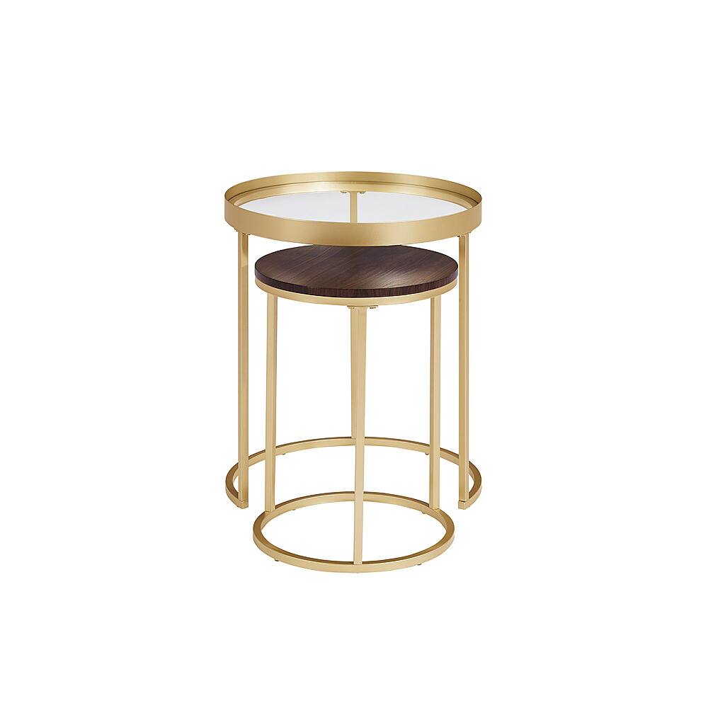 Walker Edison Industrial Nesting Side Tables Dark Walnut BBCPAMNSTDW Open Box Best Buy