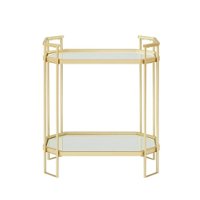 Walker Edison - Glam Mirrored Accent Table - Gold - Front_Zoom