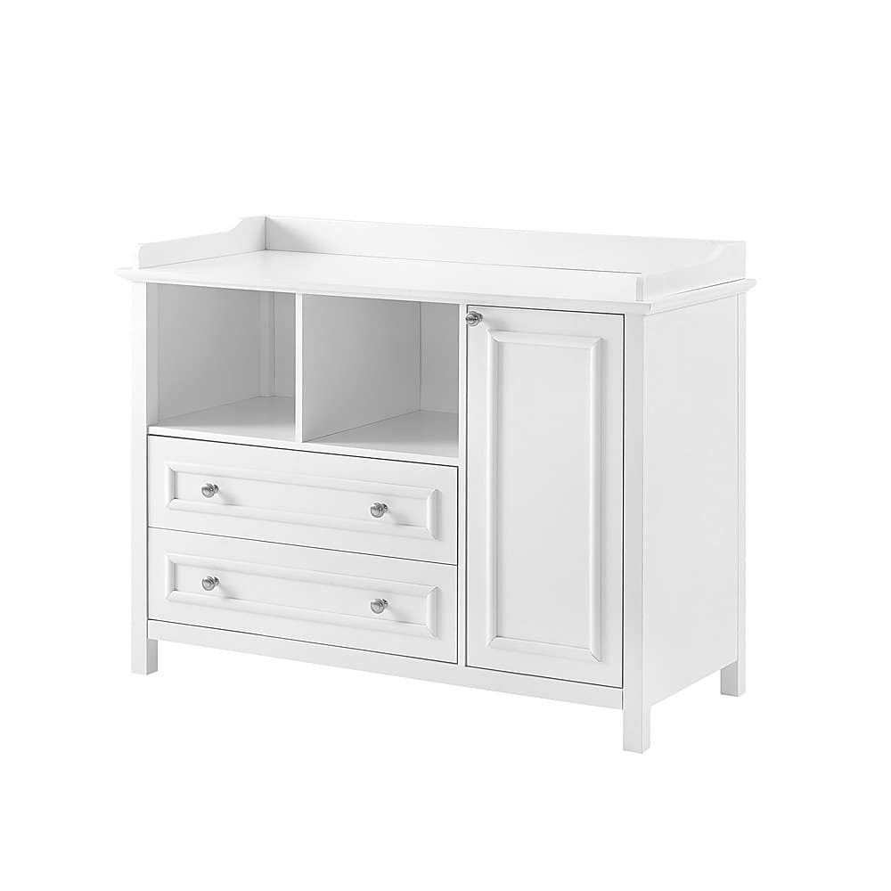 Angle View: Walker Edison - Transitional 1-Cabinet 2-Drawer Children’s Dresser - Solid White