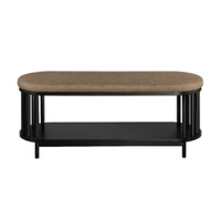 Walker Edison - Modern Upholstered Bench - Black - Front_Zoom