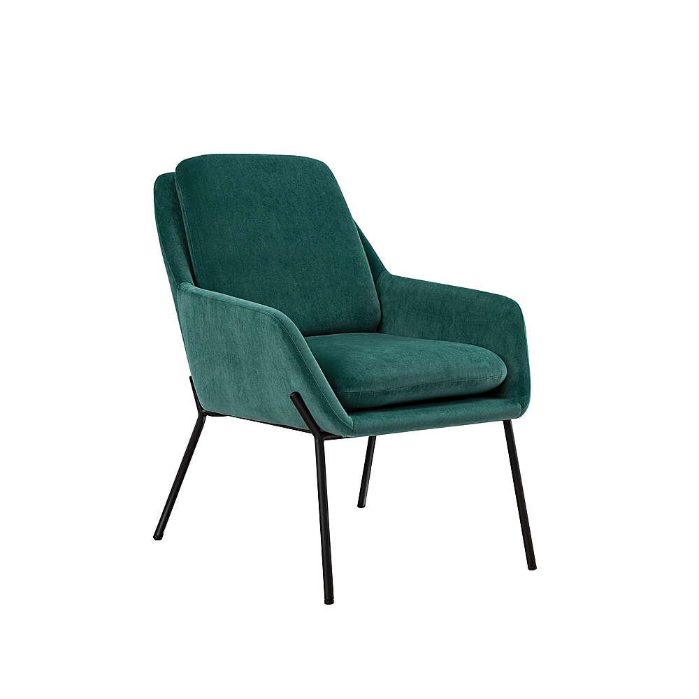 Left View: Walker Edison - Glam Accent Chair - Teal
