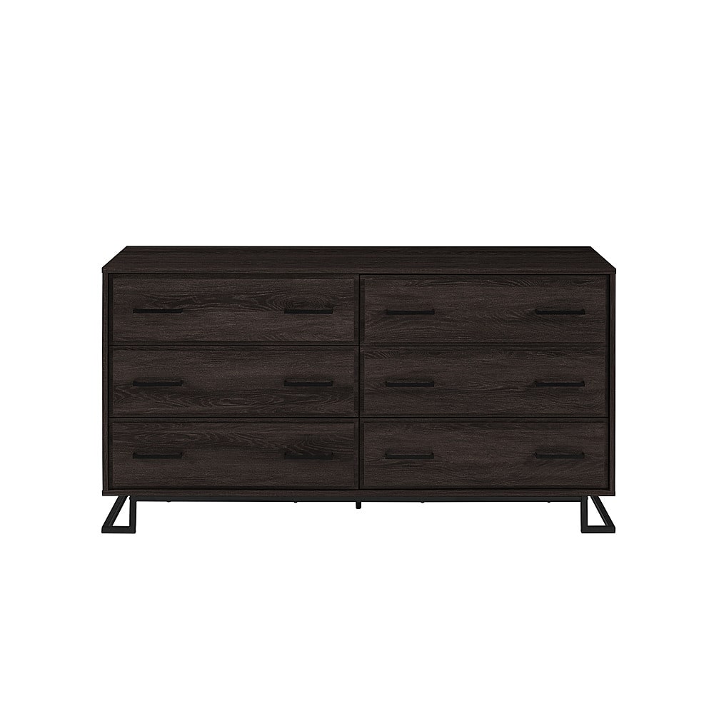 Front. Walker Edison - Contemporary Angle-Leg 6-Drawer Dresser - Charcoal.