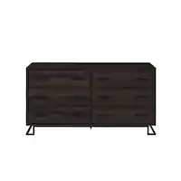 Walker Edison - Contemporary Angle-Leg 6-Drawer Dresser - Charcoal - Front_Zoom
