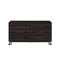 Walker Edison - Contemporary Angle-Leg 6-Drawer Dresser - Charcoal - Front_Zoom