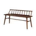 Angle Zoom. Walker Edison - Contemporary Low-Back Spindle Bench - Walnut.