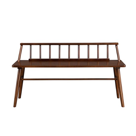 Front Zoom. Walker Edison - Contemporary Low-Back Spindle Bench - Walnut.