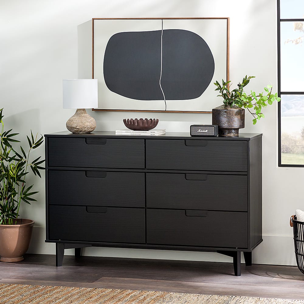 Malm 6 deals drawer dresser black