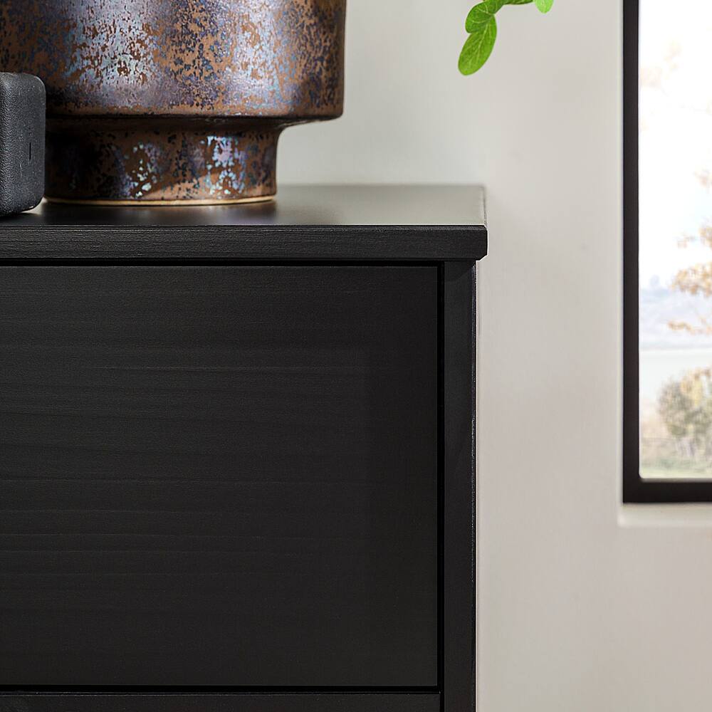 Alt View 21. Walker Edison - Retro Solid Wood 6-Drawer Dresser - Black.