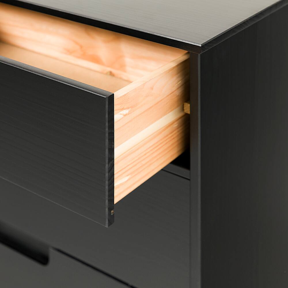 Alt View 32. Walker Edison - Retro Solid Wood 6-Drawer Dresser - Black.