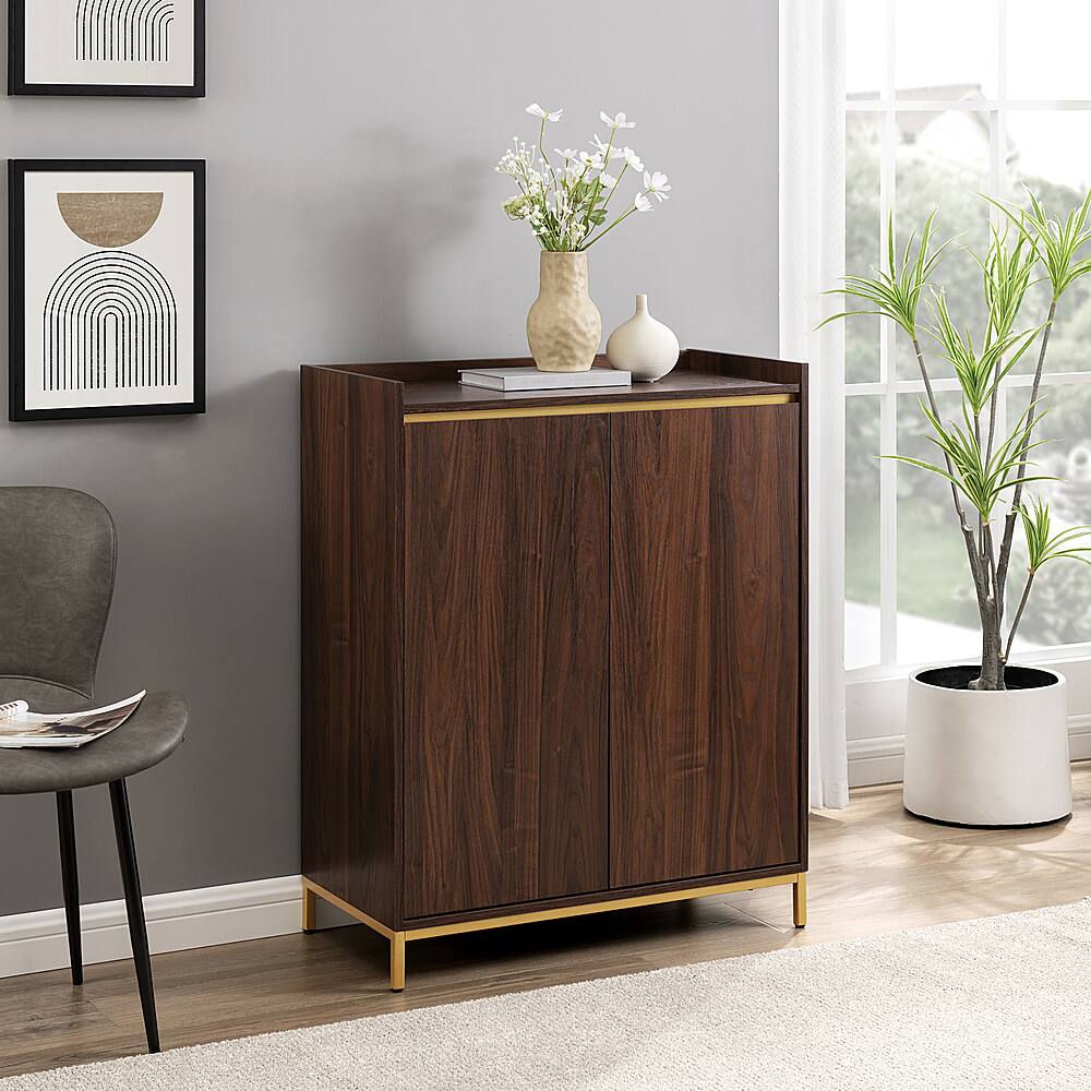 Walker Edison Contemporary Accent Dark Walnut BBIGL7JDW Open