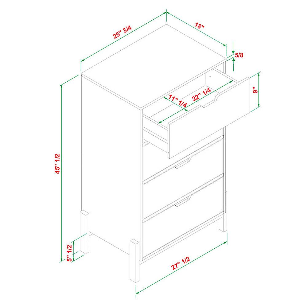 Walker Edison Scandi Minimalist 4-drawer Chest White Bbnnb3bwhp - Best Buy