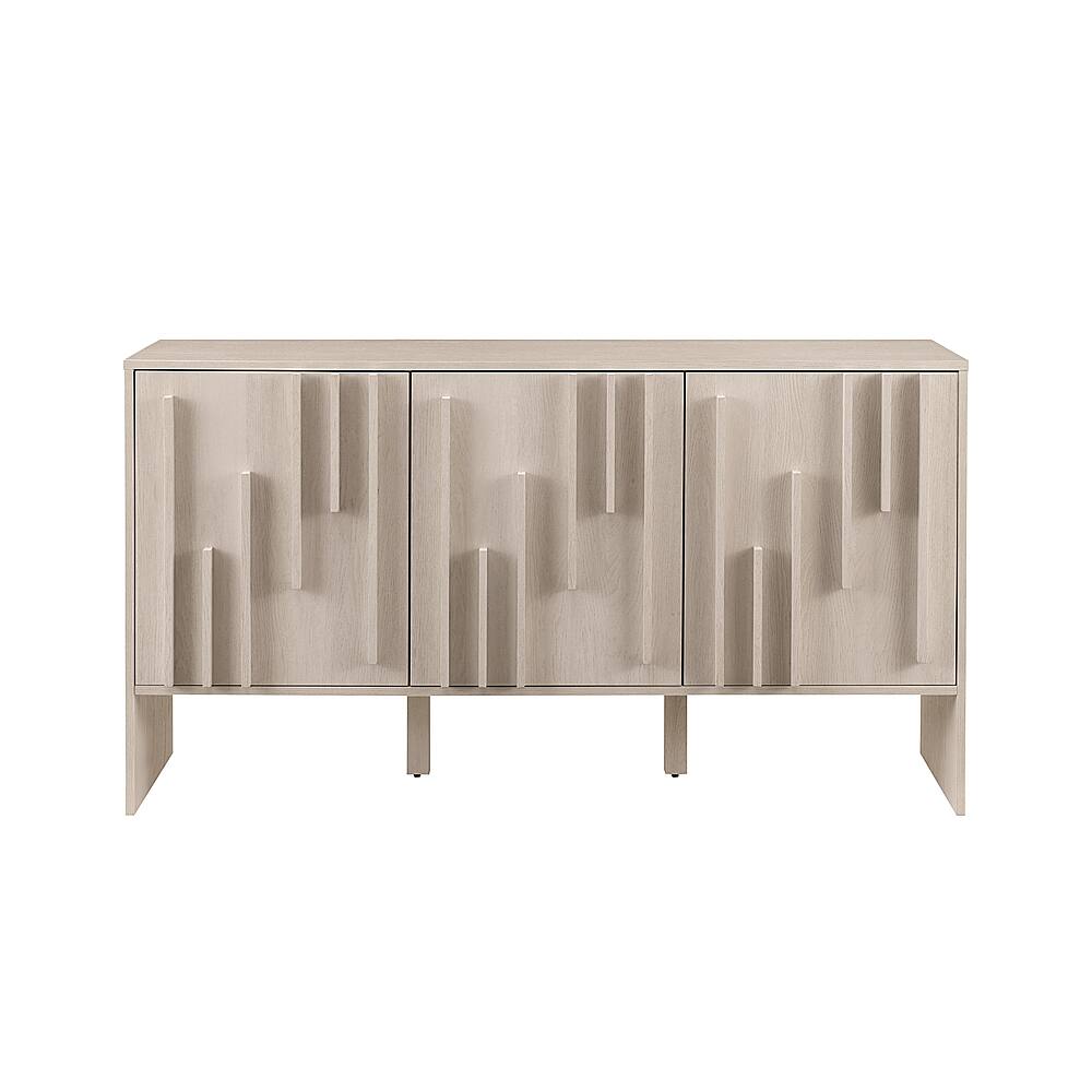 Walker Edison - Contemporary Art Deco Vertical Detail Sideboard - Ivory Oak - Front_Zoom
