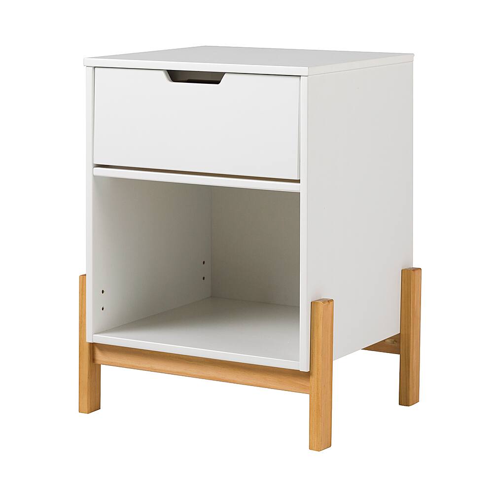 Angle View: Walker Edison - Scandi 1-Drawer Minimalist Nightstand - White