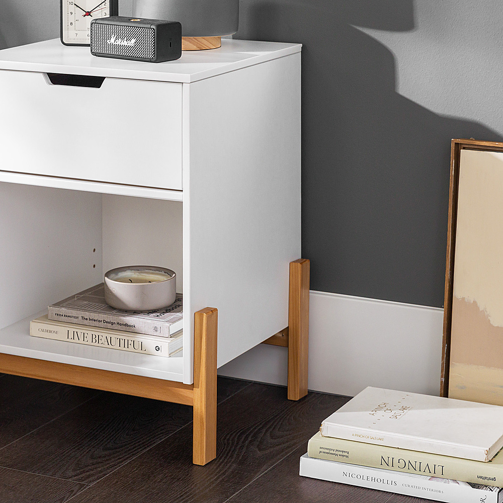 Minimalist two-drawer bedside table
