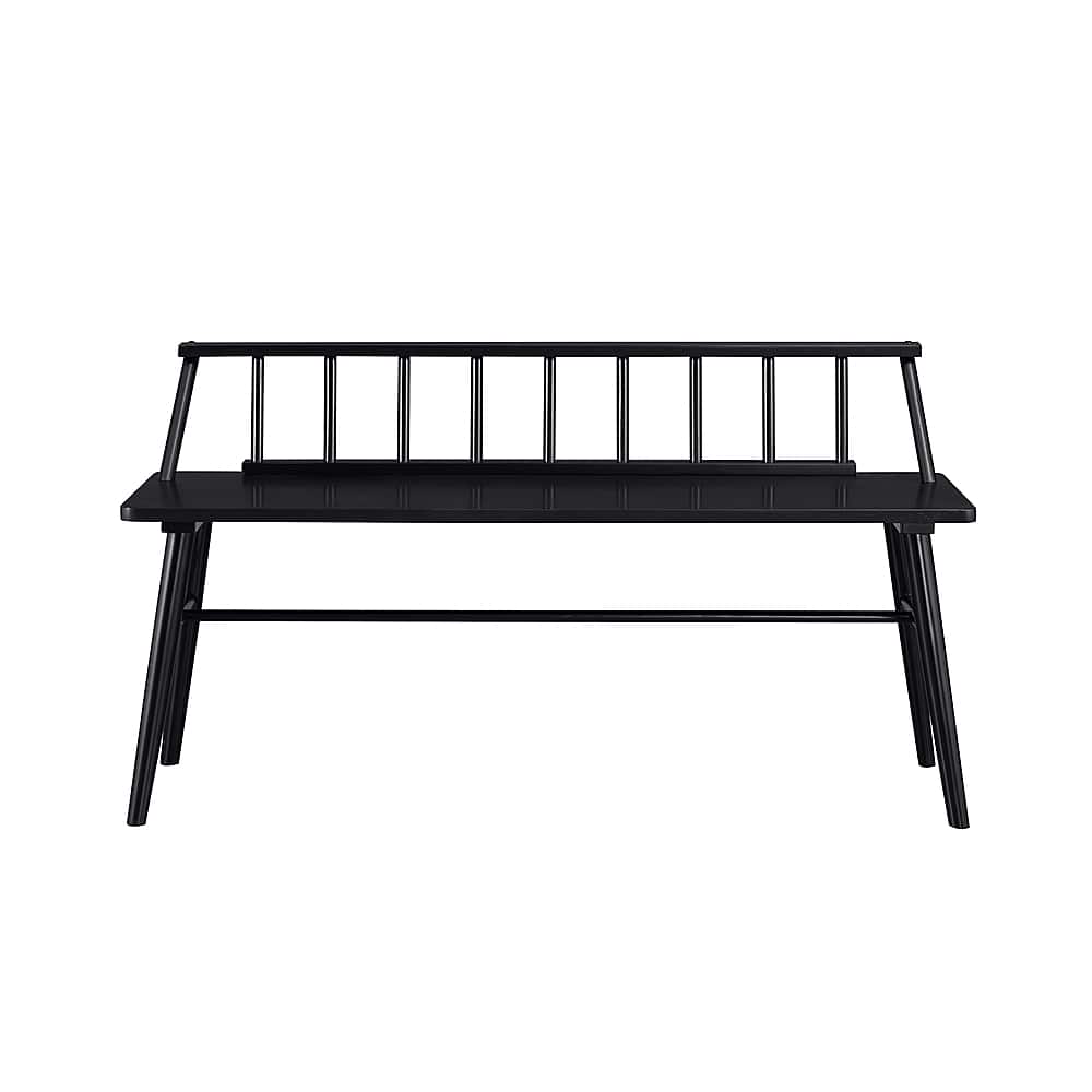 Walker Edison - Contemporary Low-Back Spindle Bench - Black - Front_Zoom