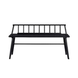 Walker Edison - Contemporary Low-Back Spindle Bench - Black - Front_Zoom