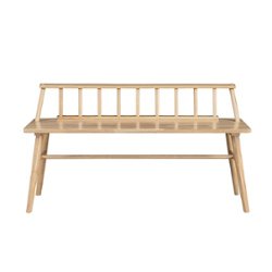 Walker Edison - Contemporary Low-Back Spindle Bench - Natural - Front_Zoom