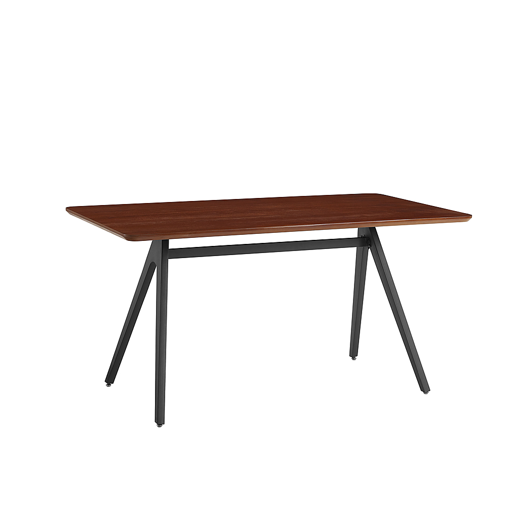 Left View: Walker Edison - Modern Dining Table - Dark Walnut