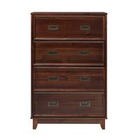 Walker Edison - Classic Solid Wood 4-Drawer Dresser - Walnut - Front_Zoom