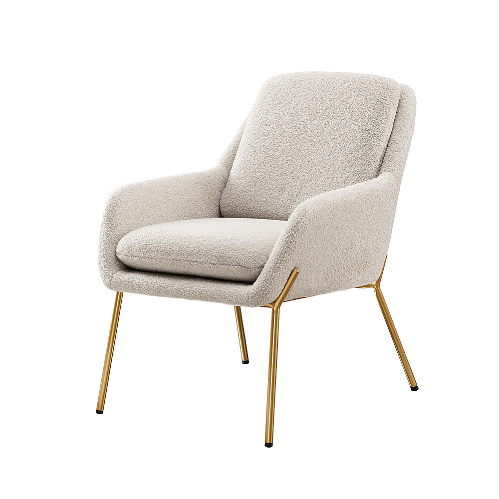 Angle View: Walker Edison - Glam Accent Chair - Cream