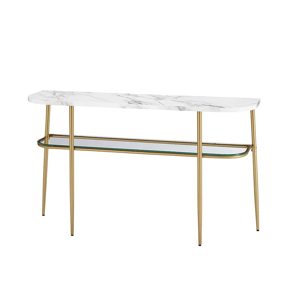 Walker Edison – Glam Mixed-Material Entry Table – Calacatta Marble Sansujyuku sansujyuku.com