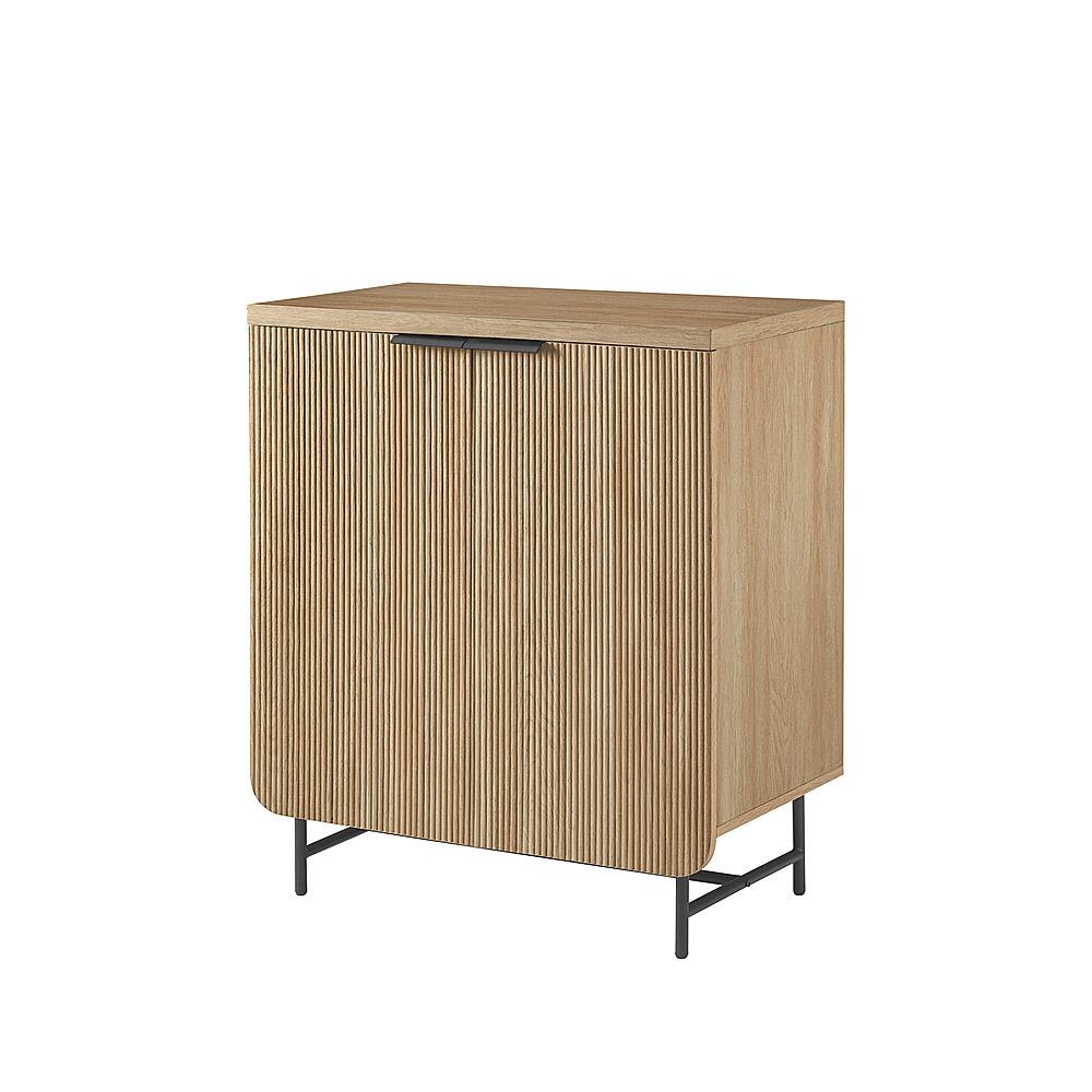 Angle. Walker Edison - Urban 4-Door Accent Cabinet - Coastal Oak.