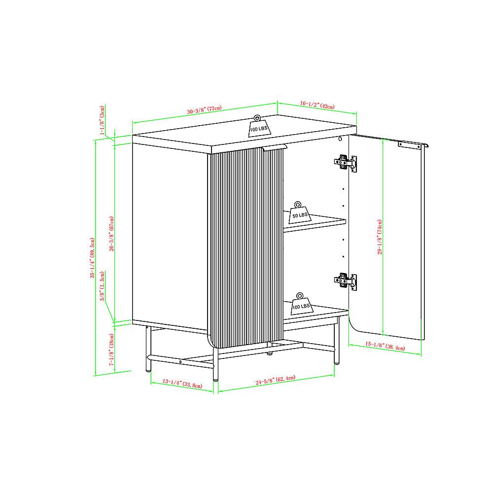 Alt View 40. Walker Edison - Urban 4-Door Accent Cabinet - Coastal Oak.