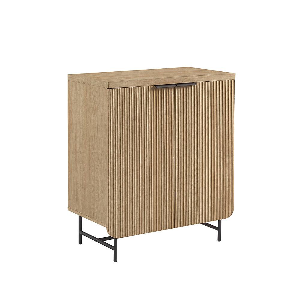 Left. Walker Edison - Urban 4-Door Accent Cabinet - Coastal Oak.