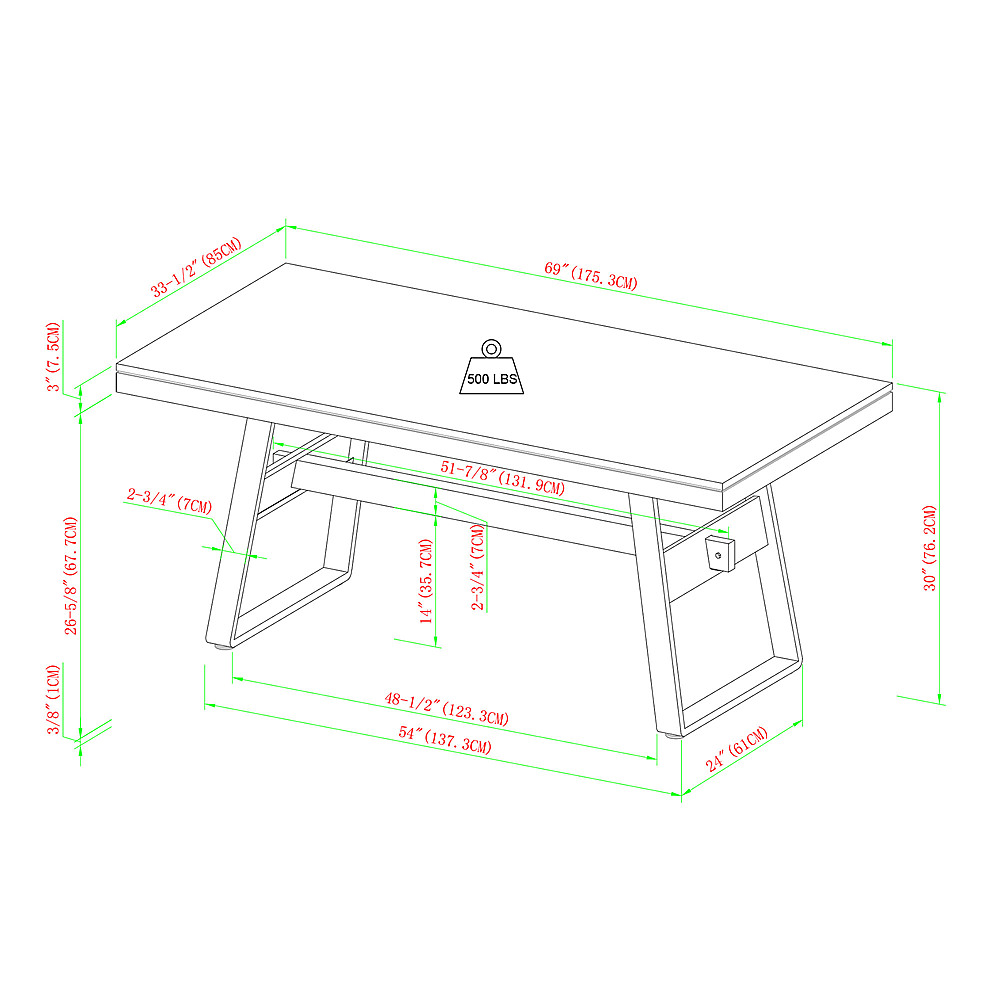 Walker Edison Modern Bridge-Leg Dining Table Dark Walnut BBRLD2DDWVS ...