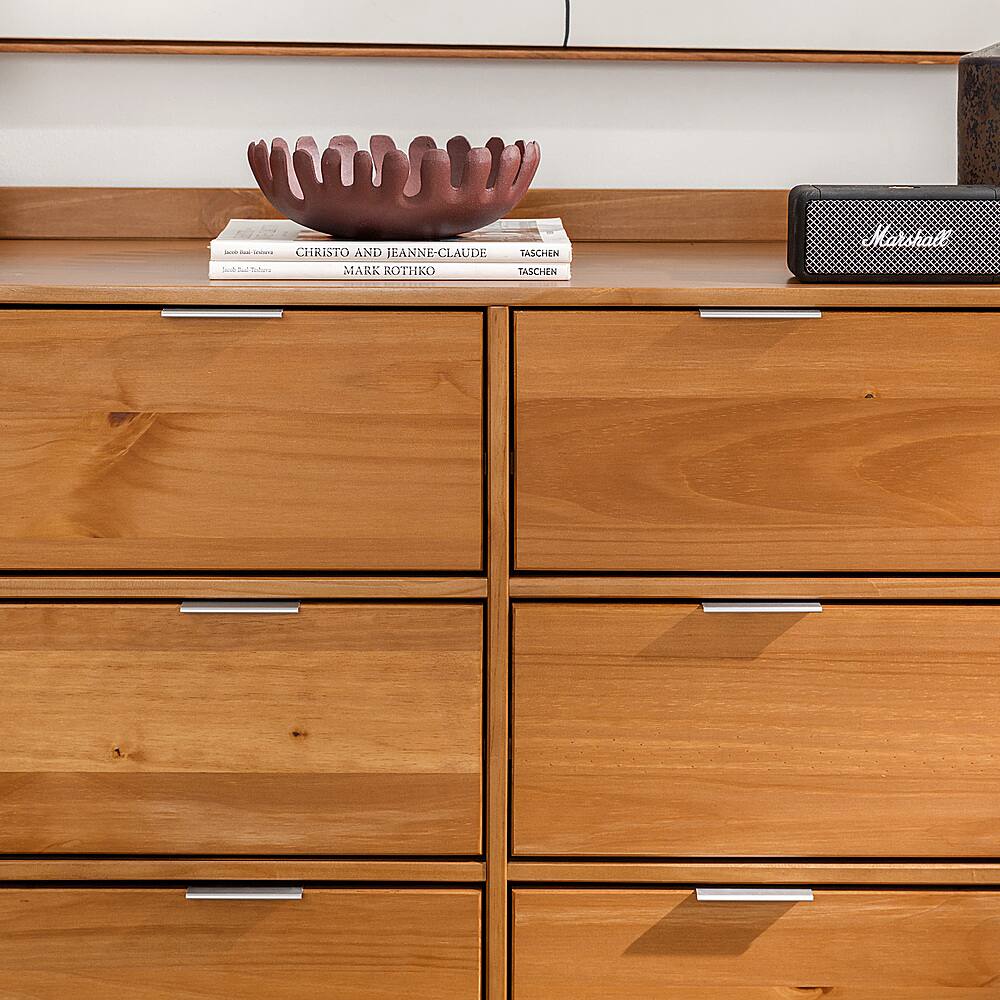 Alt View 20. Walker Edison - Modern Minimalist 6-Drawer Solid Wood Dresser - Caramel.