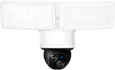 Front. eufy Security - E340 Outdoor Wired 3K Security Camera with Floodlight - White.