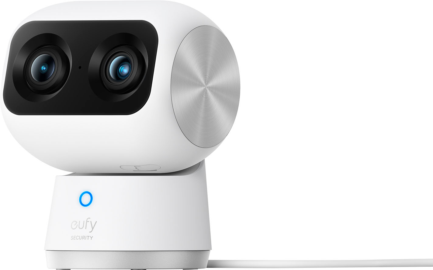 Angle View: eufy Security - IndoorCam S350 Wired Indoor Security Camera with 360 Degree Surveillance - White