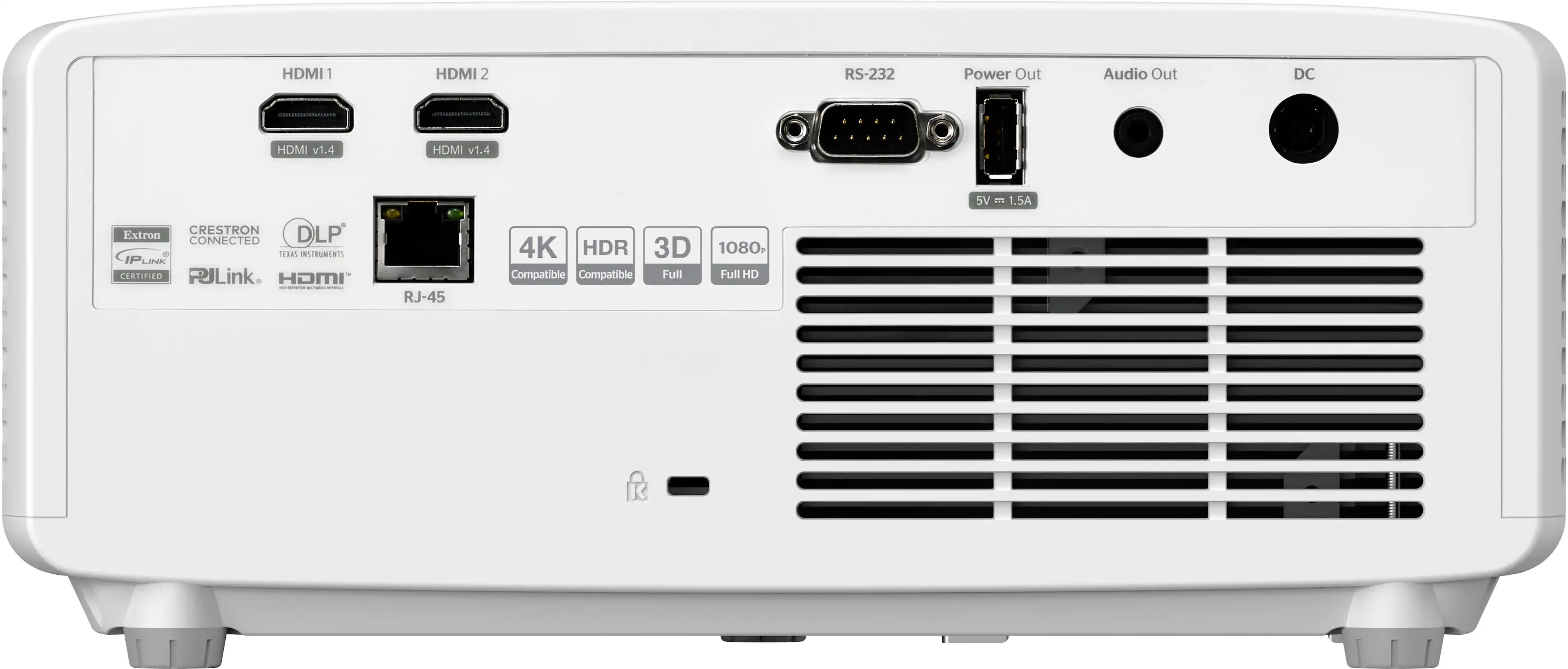 Back. Optoma - GT2100HDR Compact Short Throw 1080p HD Laser Projector with High Dynamic Range - White.